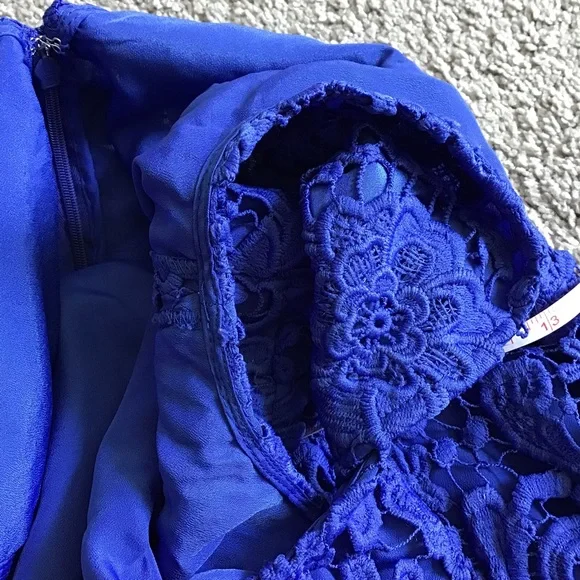 J. Crew Crochet Lace Sheath Dress - Royal Blue - Sleeveless - Picture 6 of 7